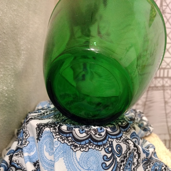 Vtg MCM Anchor Hocking Forest Green Glass Tall Batter Bowl 4" deep 5.5" dia RARE - Picture 5 of 7